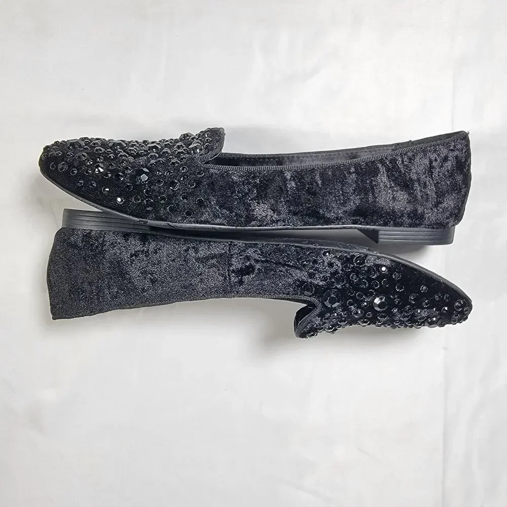 Kathy Van Zeeland NEW Rayna Jewel Embellished Leather Womens 7.5 Ballet Flats